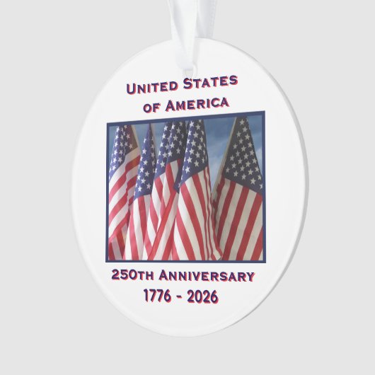 250. Jubiläum USA Patriotic Flags Acrylic Ornament (Vorderseite)