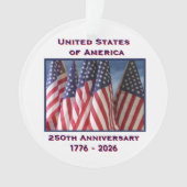 250. Jubiläum USA Patriotic Flags Acrylic Ornament (Vorderseite)