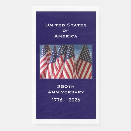 250. Jubiläum USA Patriotic Flags Paper Serviette (Vorderseite)