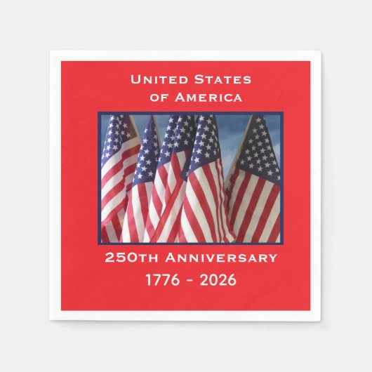 250. Jubiläum USA Patriotic Flags Paper Serviette (Vorderseite)
