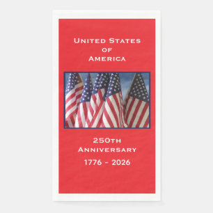 250. Jubiläum USA Patriotic Flags Paper Serviette