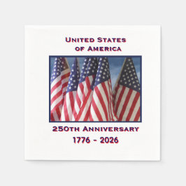 250. Jubiläum USA Patriotic Flags Paper Serviette