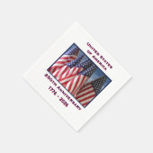 250. Jubiläum USA Patriotic Flags Paper Serviette (Ecke)