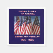 250. Jubiläum USA Patriotic Flags Paper Serviette (Vorderseite)