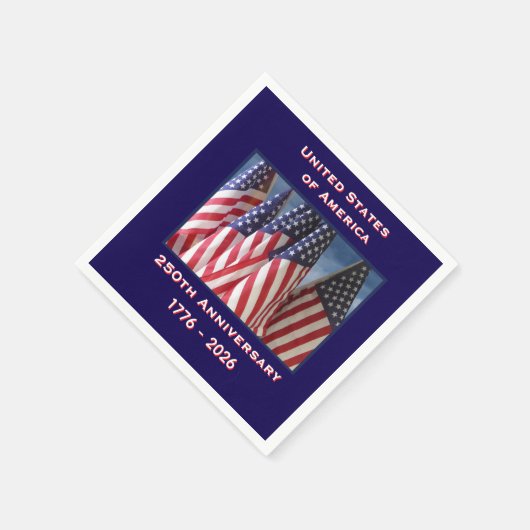 250. Jubiläum USA Patriotic Flags Paper Serviette (Ecke)
