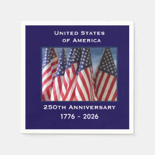 250. Jubiläum USA Patriotic Flags Paper Serviette
