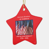 250. Jubiläum USA Patriotic Flags Premium Keramik Ornament (Links)