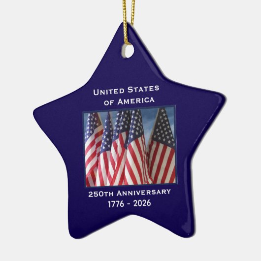 250. Jubiläum USA Patriotic Flags Premium Keramik Ornament (Links)