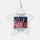 250. Jubiläum USA Patriotic Flags Premium Keramik Ornament (Rechts)