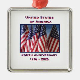 250. Jubiläum USA Patriotic Flags Premium Ornament Aus Metall