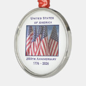 250. Jubiläum USA Patriotic Flags Premium Ornament Aus Metall (Links)