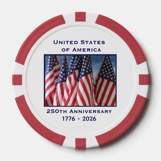 250. Jubiläum USA Patriotic Flags Premium Pokerchips (Vorderseite)
