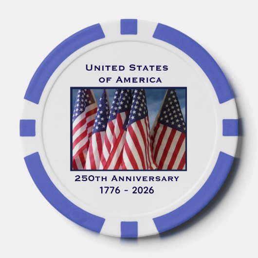 250. Jubiläum USA Patriotic Flags Premium Pokerchips (Vorderseite)