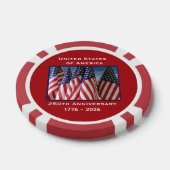 250. Jubiläum USA Patriotic Flags Premium Red Pokerchips (Einzeln)