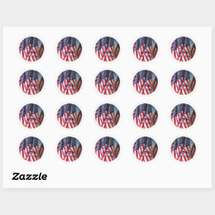 250. Jubiläum USA Patriotic Flags Premium Runder Aufkleber