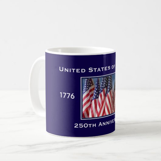 250. Jubiläum USA Patriotic Kaffeetasse (Vorderseite Links)