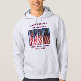 250. Jubiläum USA Patriotic Light Gray Hoodie