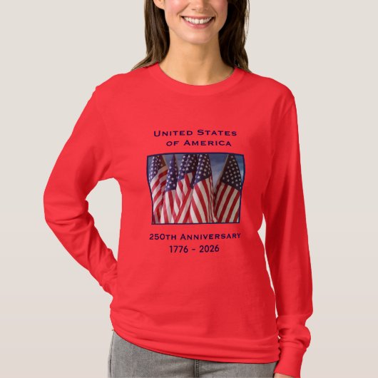250. Jubiläum USA Patriotic Long Sleeve T-Shirt (Vorderseite)