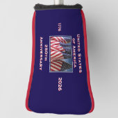 250. Jubiläum USA Patriotic Putter Golf Headcover (Rotieren 90)