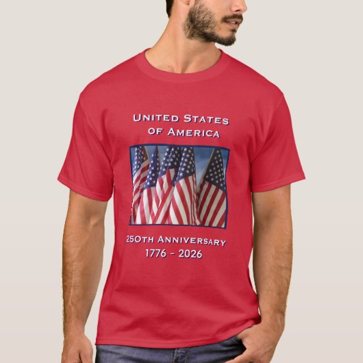 250. Jubiläum USA Patriotic Red T-Shirt (Vorderseite)