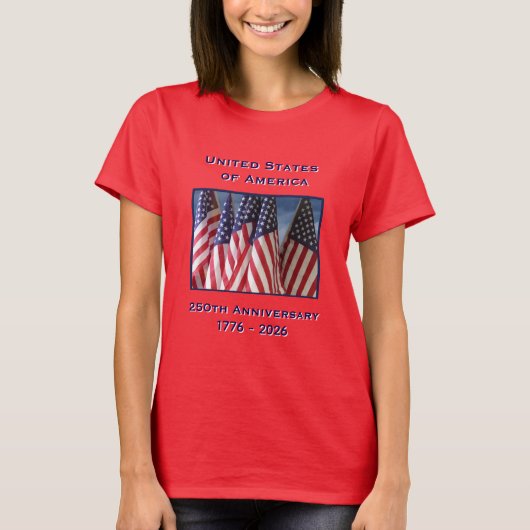250. Jubiläum USA Patriotic Red T-Shirt (Vorderseite)