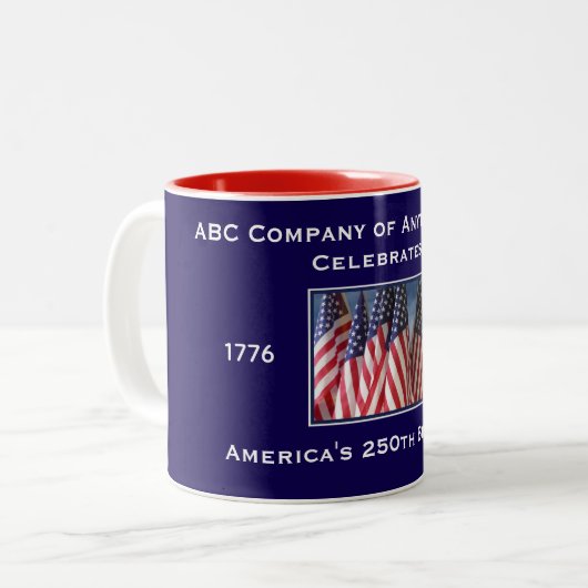 250. Jubiläum USA Patriotic Zweifarbige Tasse (Vorderseite Links)