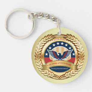 250. Jubiläum USA Patriotisch 1776–2026 Button Schlüsselanhänger