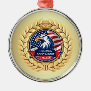 250. Jubiläum USA Patriotisch   1776–2026 Ornament Aus Metall
