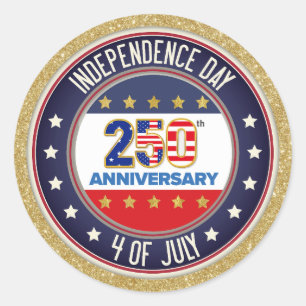 250. Jubiläum USA Patriotisch 1776–2026 Runder Aufkleber