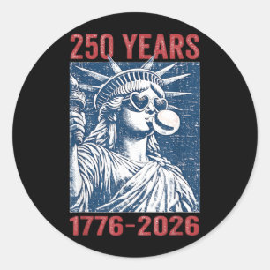 250. Jubiläum USA Patriotisch 250 Jahre 4. Juli Runder Aufkleber