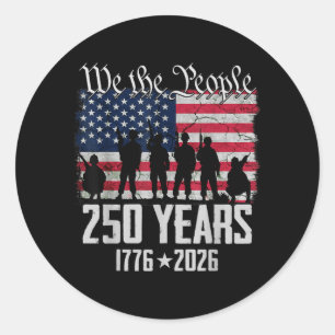 250. Jubiläum USA Patriotisch 250 Jahre 4. Juli Runder Aufkleber
