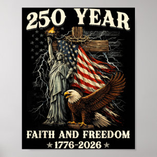 250. Jubiläum USA Patriotisch 250 Jahre Amerikanis Poster