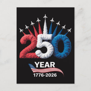 250. Jubiläum USA Patriotisch 250 Jahre Postkarte