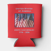250. Jubiläum USA Patriotische amerikanische Flagg Dosenkühler (Vorderseite)