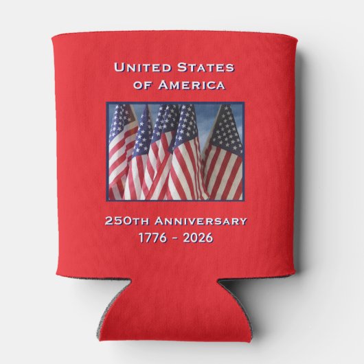 250. Jubiläum USA Patriotische amerikanische Flagg Dosenkühler (Rückseite)