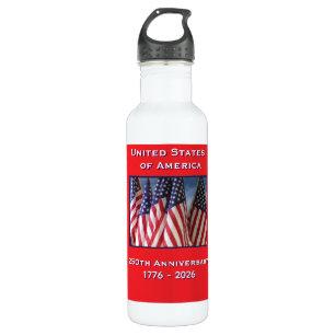 250. Jubiläum USA Patriotische amerikanische Flagg Edelstahlflasche