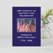 250. Jubiläum USA Patriotische amerikanische Flagg Einladung (Stehend Vorderseite)
