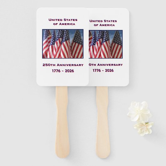250. Jubiläum USA Patriotische amerikanische Flagg Fächer (Vorne und Hinten)