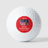 250. Jubiläum USA Patriotische amerikanische Flagg Golfball (Vorderseite)