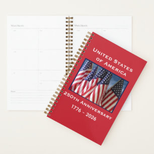 250. Jubiläum USA Patriotische amerikanische Flagg Planer