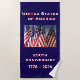 250. Jubiläum USA Patriotische amerikanische Flagg Strandtuch