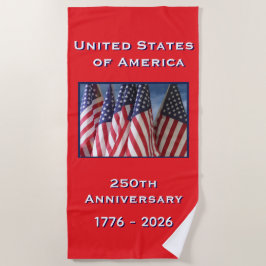 250. Jubiläum USA Patriotische amerikanische Flagg Strandtuch