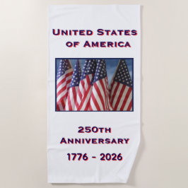 250. Jubiläum USA Patriotische amerikanische Flagg Strandtuch