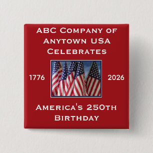 250. Jubiläum USA Patriotische Flaggen Button
