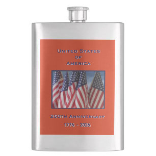 250. Jubiläum USA Patriotische Flaggen Flachmann