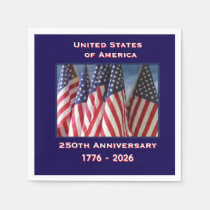 250. Jubiläum USA Patriotische Flaggen Papier Serviette