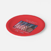 250. Jubiläum USA Patriotische Flaggen Pappteller (Schrägansicht)