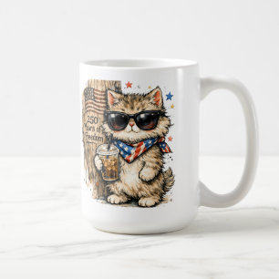 250. Jubiläum USA Patriotische Katze Eiskaffee Kaffeetasse