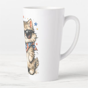 250. Jubiläum USA Patriotische Katze Eiskaffee  Milchtasse