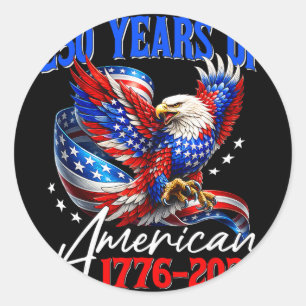 250. Jubiläum USA Patriotischer Adler 250 Jahre 4t Runder Aufkleber